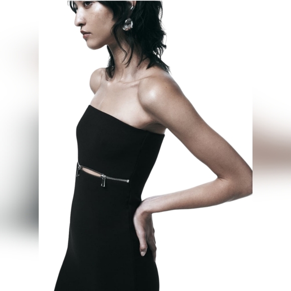 Zara stretch knit dress with zips Size- Small - Picture 3 of 7